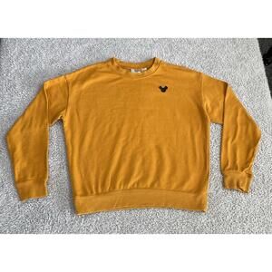 Disney H&M Mickey Mouse Graphic Crewneck Sweatshirt Yellow Size Medium